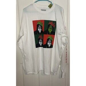 The Notorious B.I.G. Men's Long Sleeve, Biggie Smalls Cotton Graphic Tee Shirt L